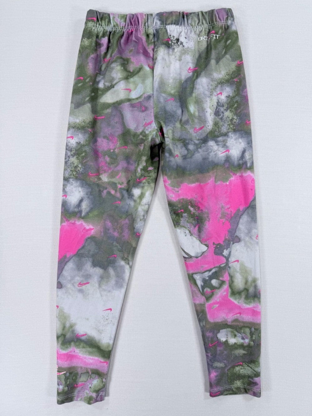 Nike Girls "Snowtime" Tie Dye Dri-FIT Leggings Pink Olive Size 6X / L - Picture 5 of 5
